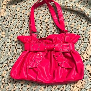 Y2k Pink purse with pink studded bow